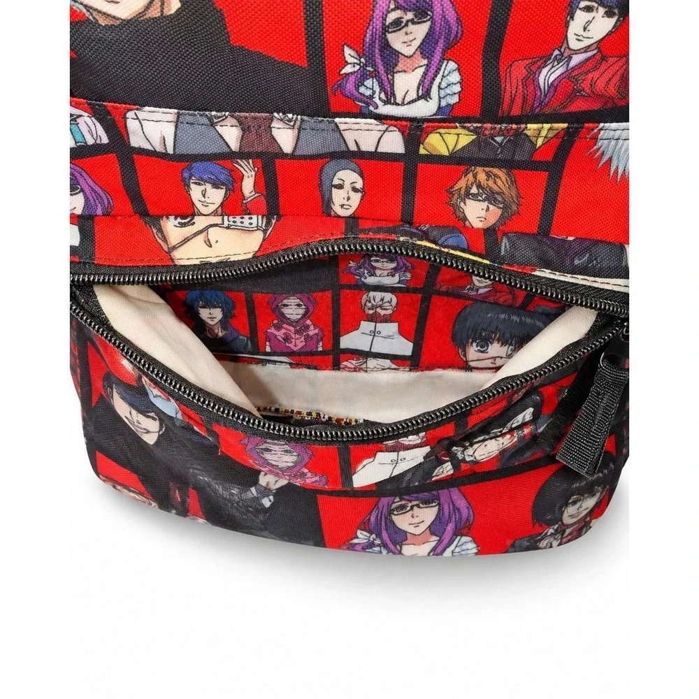 Tokyo Ghoul Flip Pak Mini Backpack Red Character Grid Print Anime Bag
